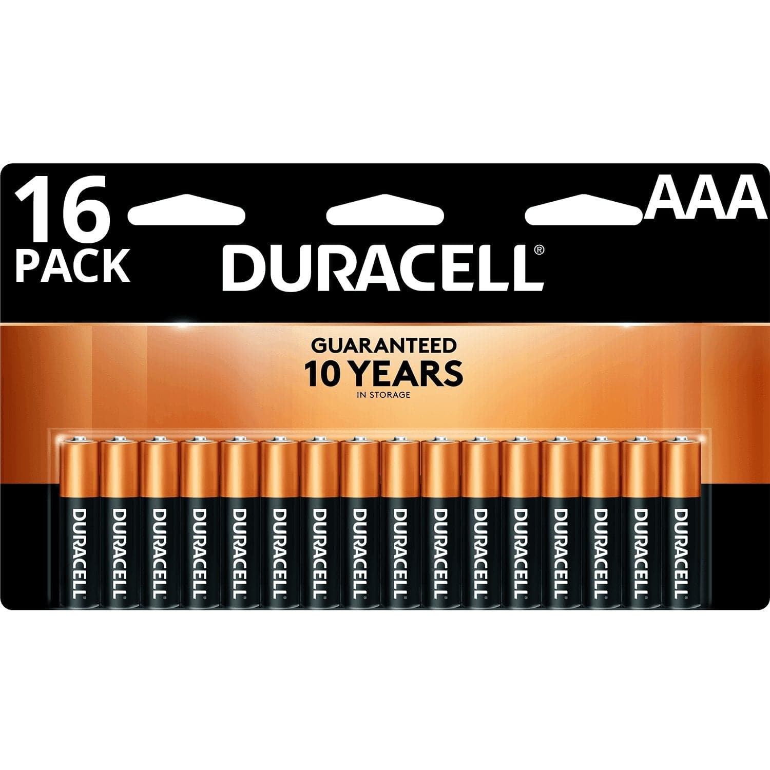  Duracell Coppertop AAA-Batterie, langlebige Triple-A-Batterien, 16er-Pack 