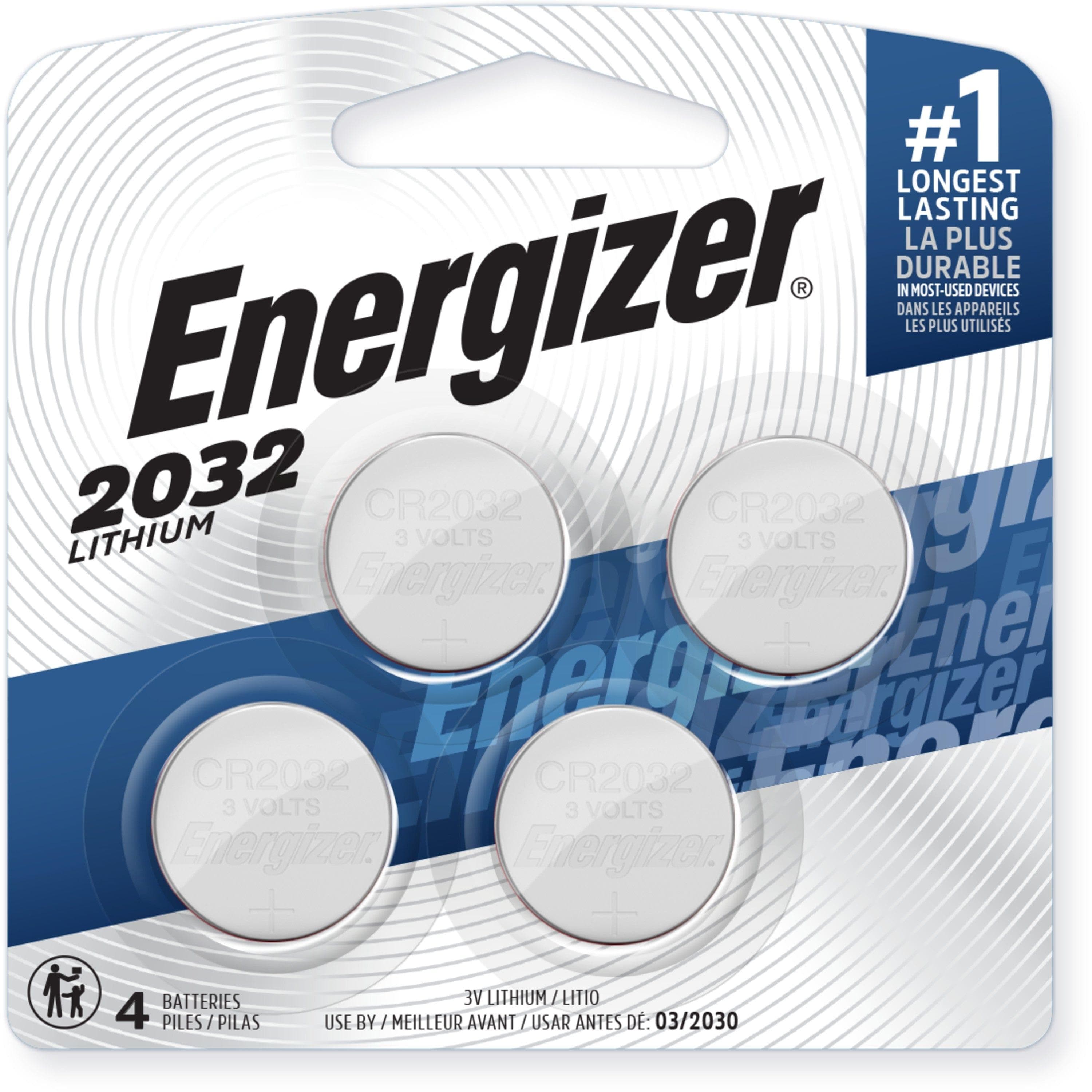  Energizer 2032 Batterien (4er-Pack), 3-V-Lithium-Knopfzellen 