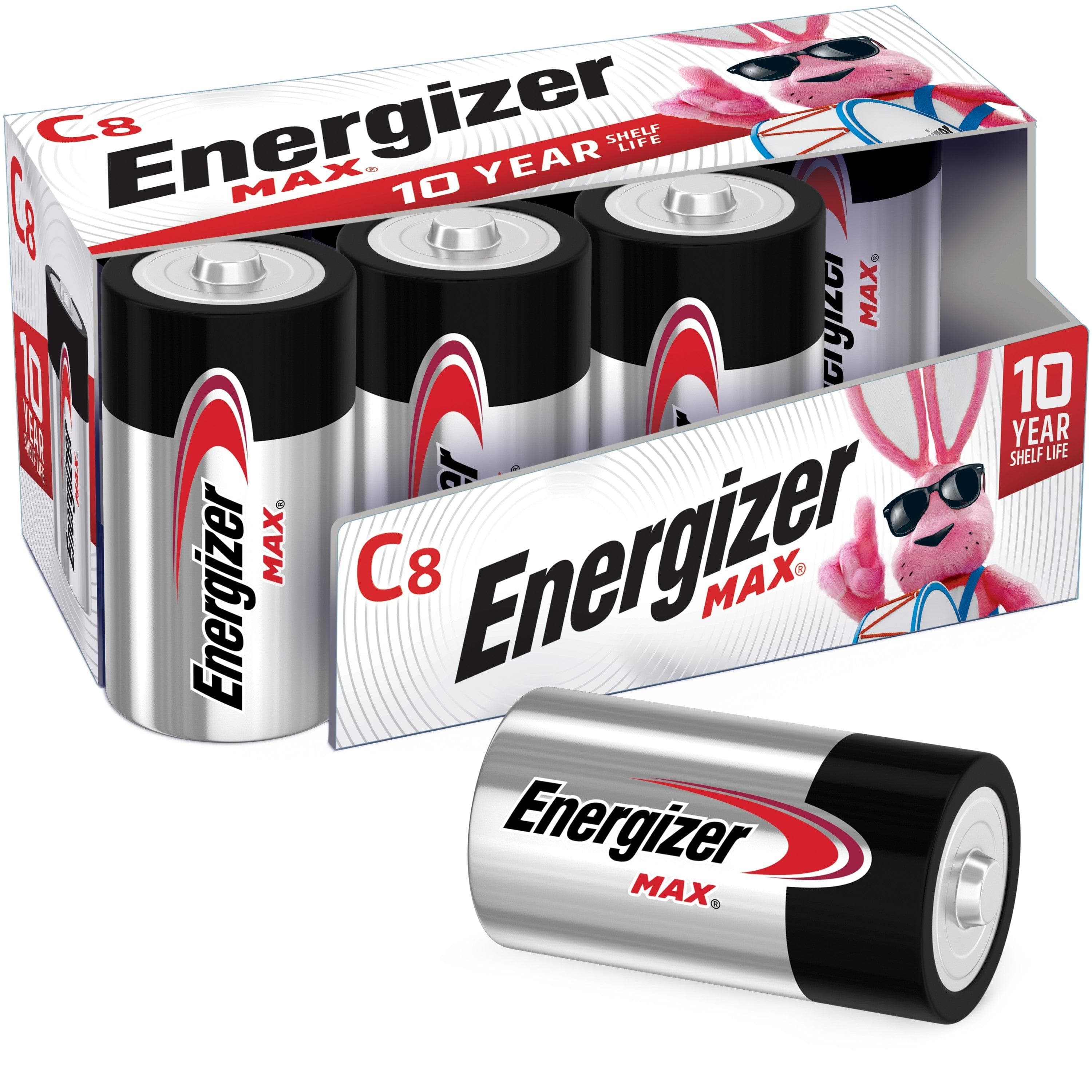  Energizer MAX C-Batterien (8 Stück), C-Zellen-Alkalibatterien 