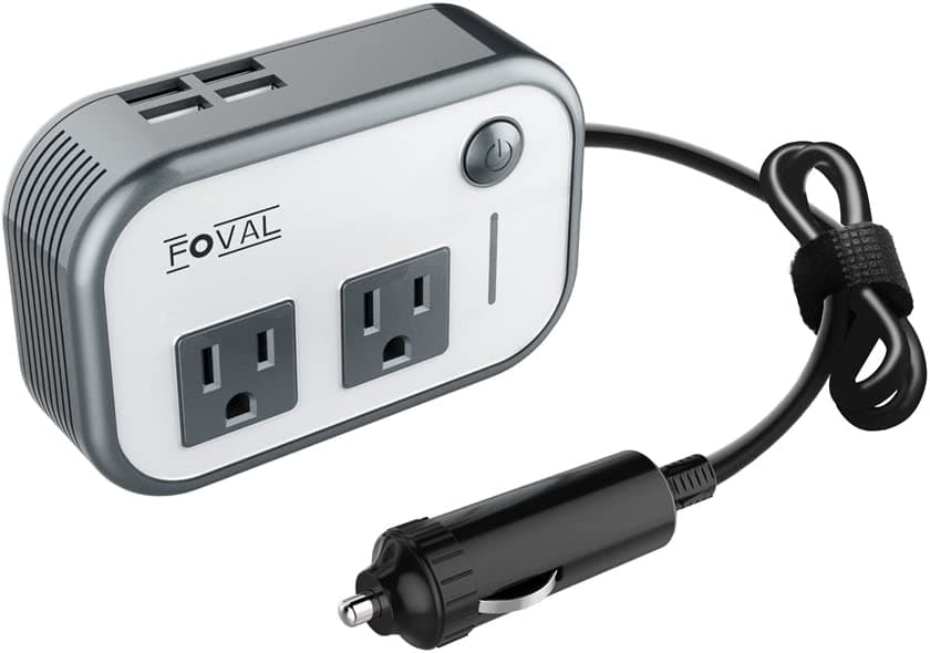  FOVAL 200W Auto Wechselrichter DC 12V auf 110V AC Konverter mit 4 USB Ports Ladegerät 