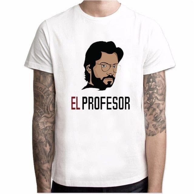  Lustiges Design La Casa De Papel T-Shirt Geldraub T-Shirts TV-Serien T-Shirts Herren Kurzarm House of Paper T-Shirt 