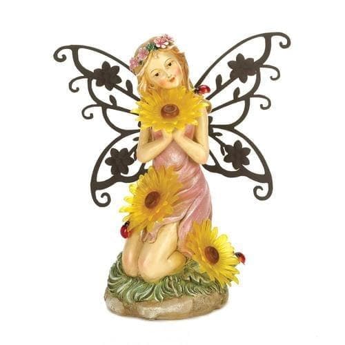  Garden Blooms Fairy Solar-Statue 