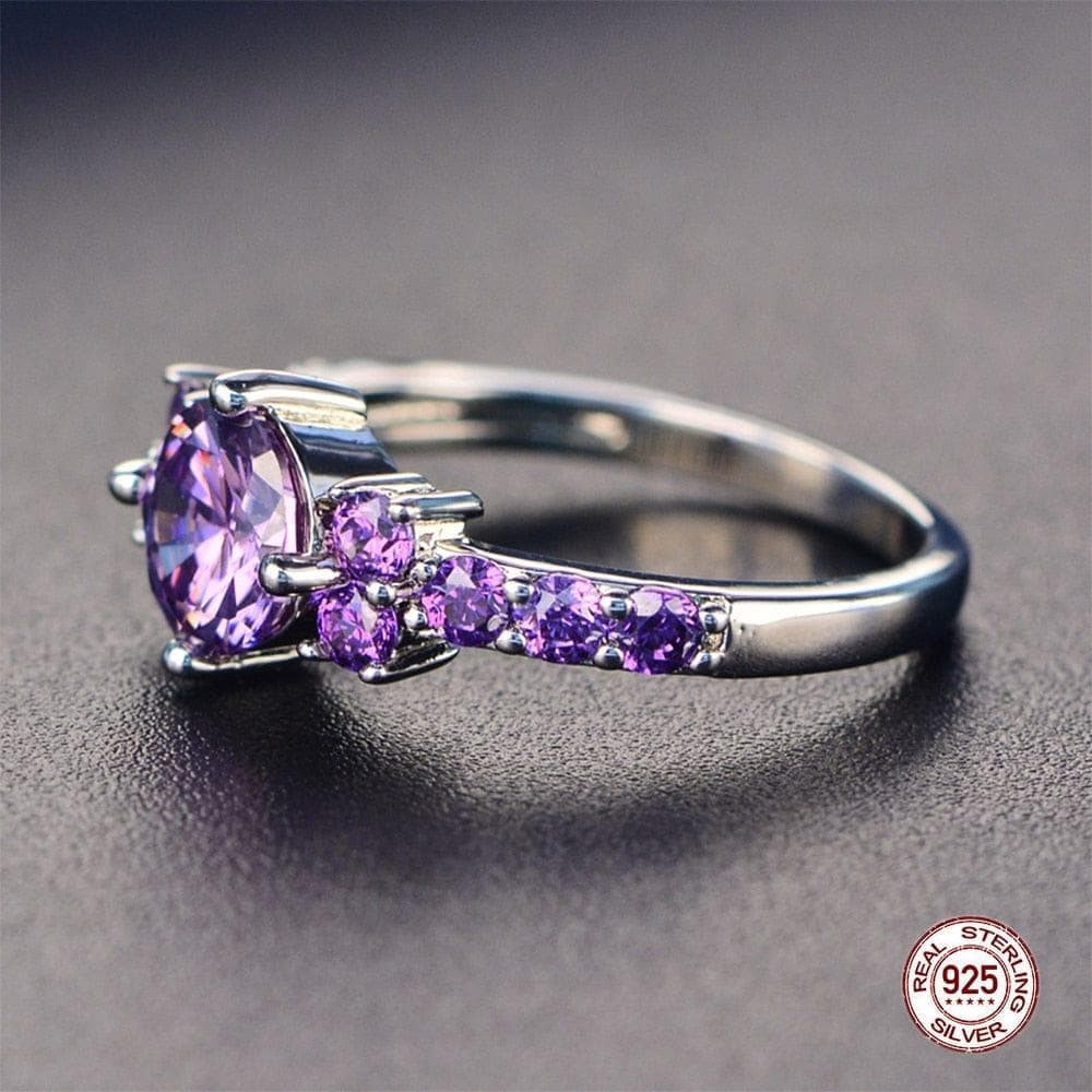  Edelsteine ​​Silber 925 Schmuck Aquamarin Ring für Frauen Silberring Amethyst blauer Saphir Ring 