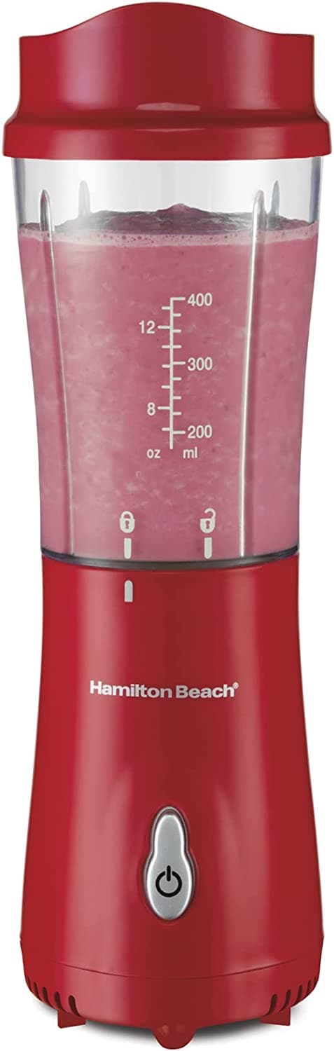  Hamilton Beach Personal Blender für Shakes und Smoothies mit 14 Oz Reisebecher und Deckel, schwarz (51101AV) 