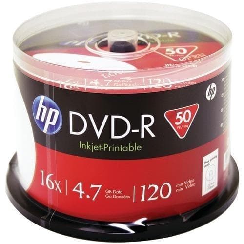  Hp 4,7 GB DVD-R, 50-ct bedruckbare Spindel (Packung mit 1 Stück) 