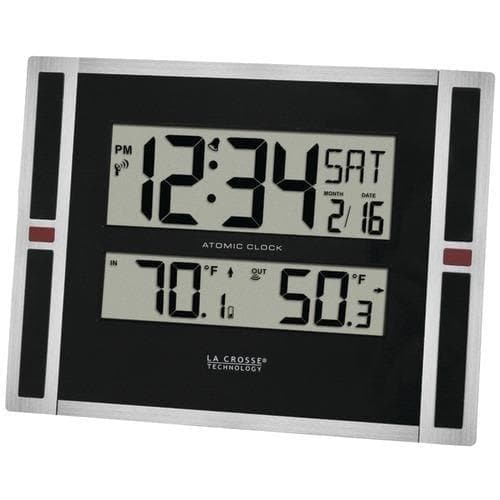  La Crosse Technology Innen- und Außenthermometer &amp; Atomuhr (Packung mit 1 Stück) 