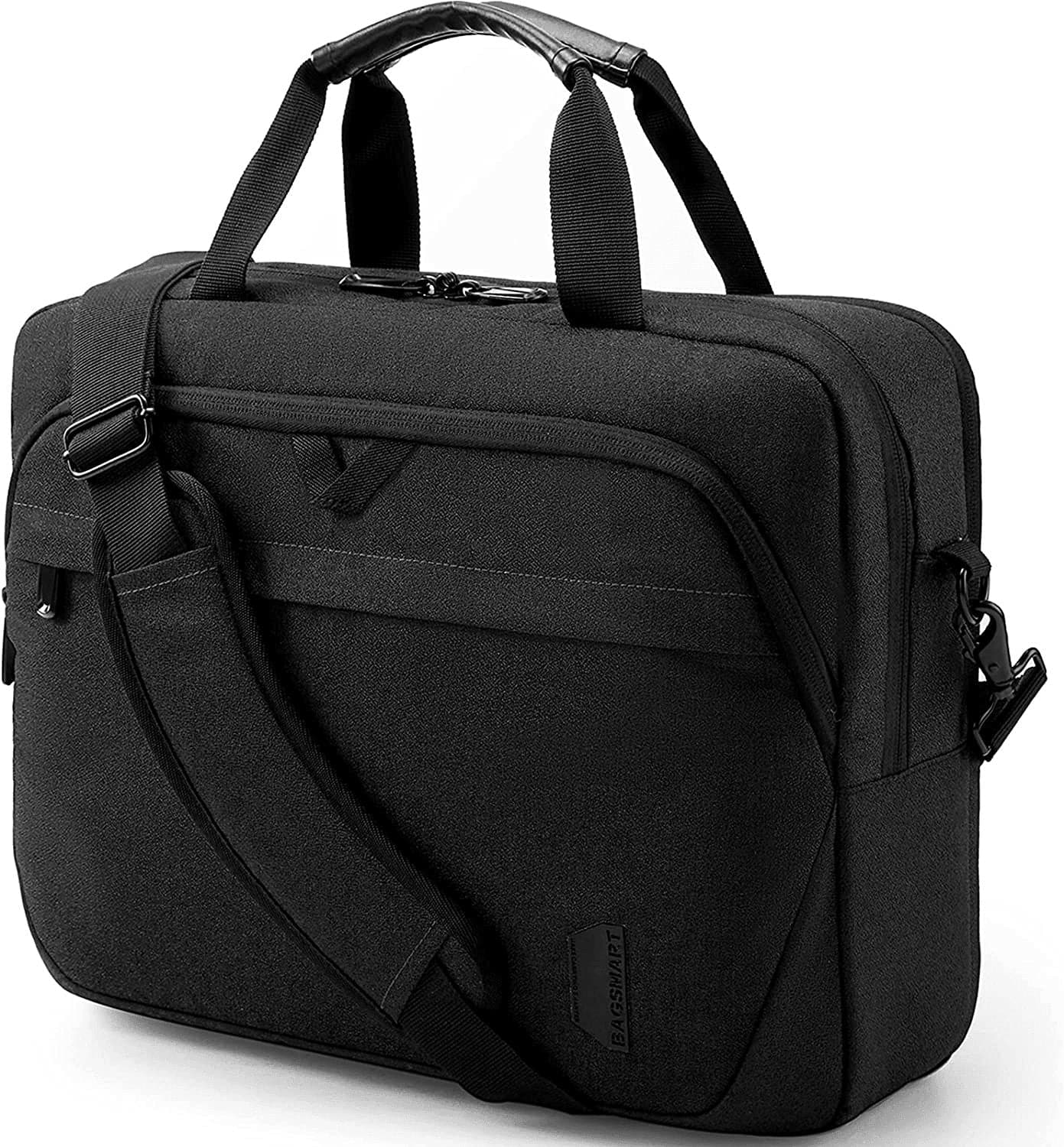  Laptoptasche, Bagsmart 15,6 Zoll Business Aktentasche, abschließbare Computertasche 15,6 Zoll, Arbeitstasche für Männer und Frauen, wasserabweisende Umhängetasche, Reisebüroklasse, (Schwarz-15,6 Zoll) 