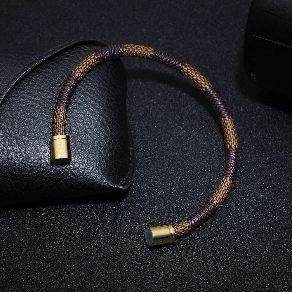  Lederarmbänder für Männer und Frauen Schmuck Edelstahl Magnetverschluss Armbänder 