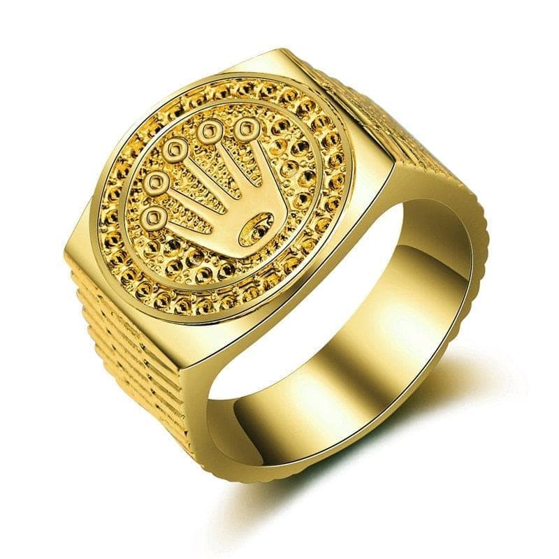  Herrenring Vintage Fashion Gold / Silber Farbe Krone Ringe für Männer Verlobungsversprechen Schmuck 