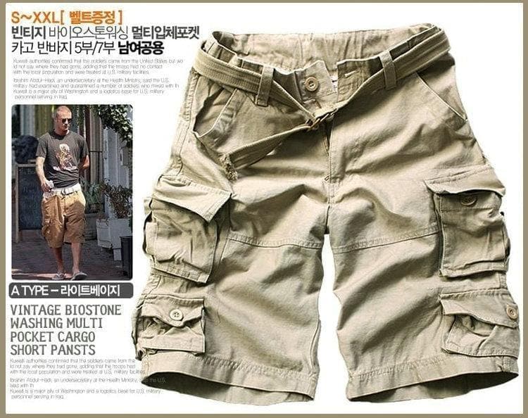  MISNIKI Herren-Shorts Lässige lockere knielange Herren-Cargo-Shorts mit Gürtel S-3XL 