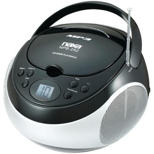  Naxa Tragbarer CD- und MP3-Player mit Am- und FM-Stereo (schwarz) (1 Stück) 