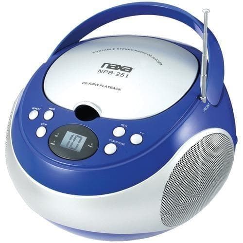  Naxa Tragbarer CD-Player mit AM- und FM-Radio (blau) (1 Stück) 