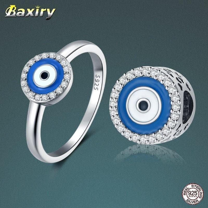  Neue authentische 925 Sterling Silber Mode minimalistisch Evil Eye Ringe Vintage Luxus für Frauen Hochzeit Verlobungsring Schmuck 