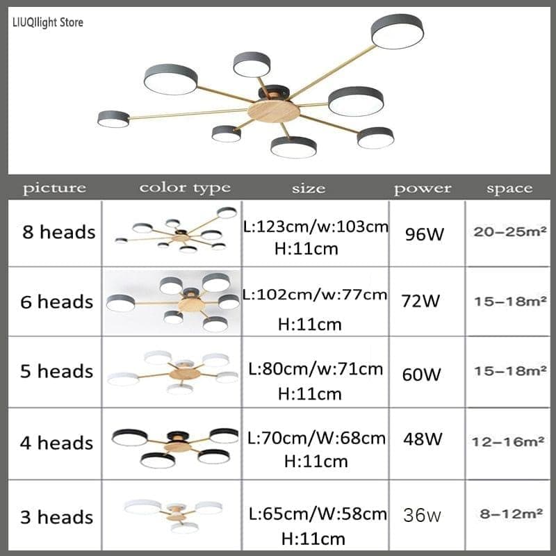 Nordic moderne minimalistische Kronleuchter Schlafzimmer LED Deckenleuchte Wohnzimmer Restaurant Hotel Macaron Zimmer Holz plus Eisenbeleuchtung 