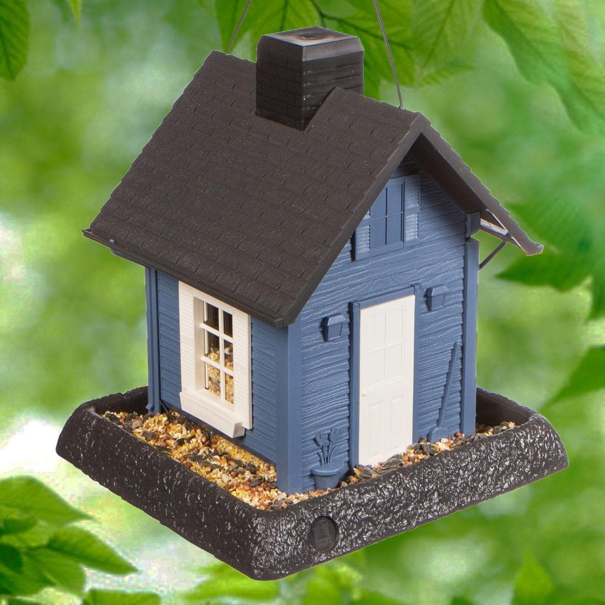  North States Village Collection Blue Cottage Bird Feeder, 5 lb. Kapazität 