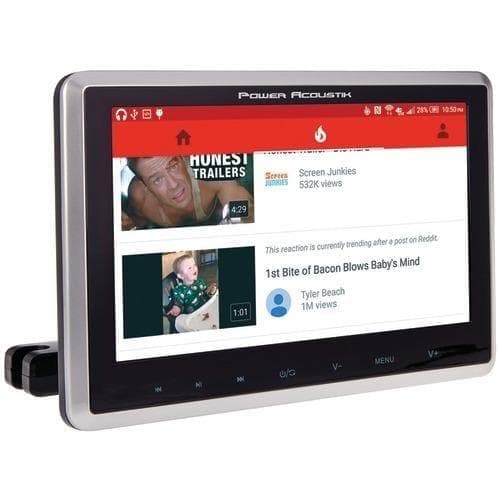  Power Acoustik 10,3" Universal-Kopfstützenmonitor mit DVD-Player, IR &amp; UKW-Sender & amp; Android Phonelink (Packung mit 1 Stück) 