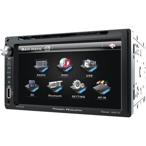  Power Acoustik 6,5" Doppel-DIN-In-Dash-LCD-Touchscreen-DVD-Receiver (mit Bluetooth) (Packung mit 1 Stück) 