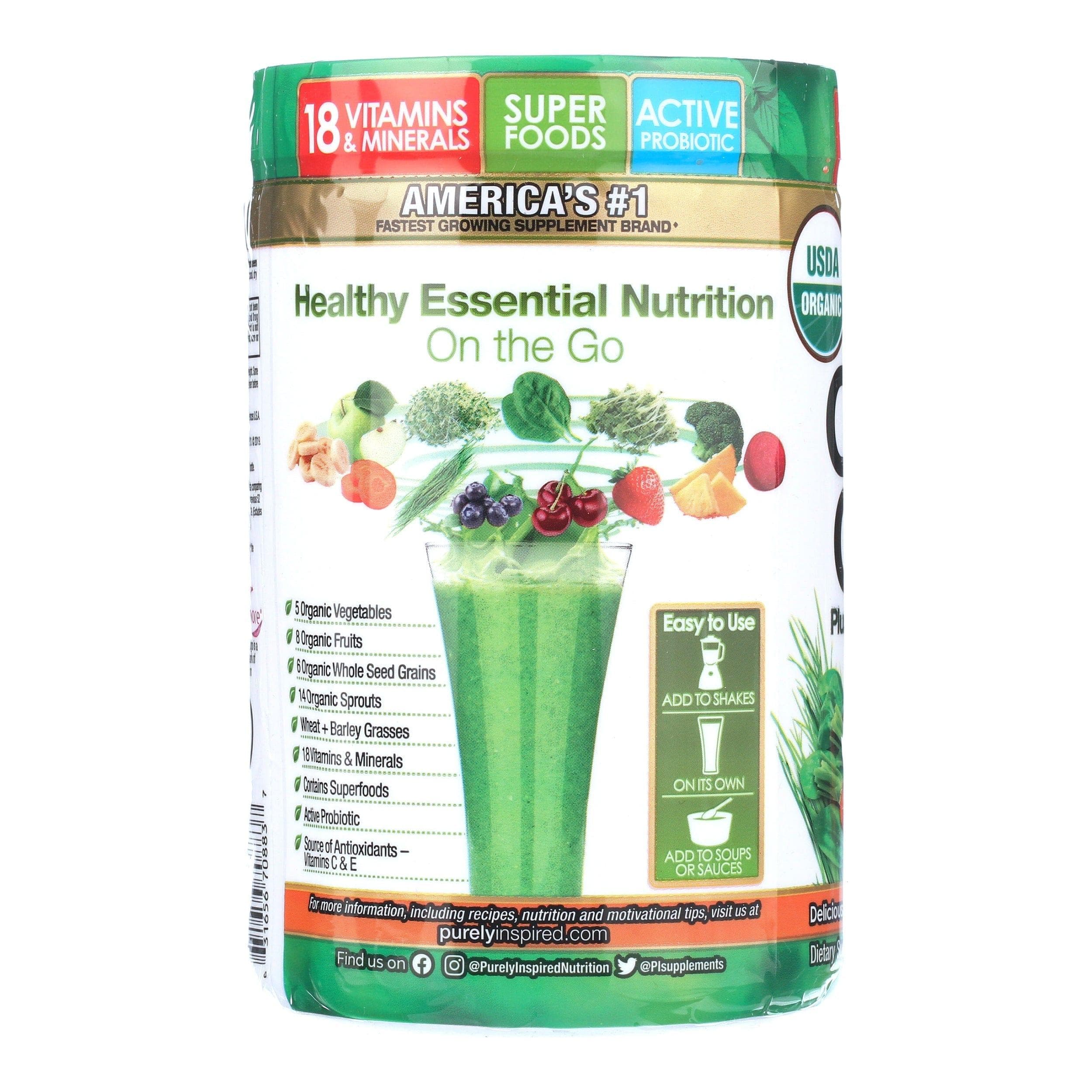  Purely Inspired Organic Super Greens Powder mit Superfoods und Multivitaminen, natürlich aromatisiert, 24 Portionen (8,6 oz) 