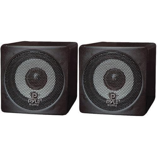  Pyle Home 3" 100-Watt-Mini-Cube-Regallautsprecher (schwarz) (Packung mit 1 Stück) 