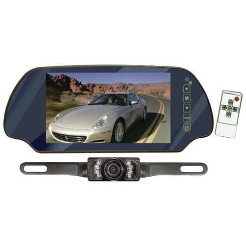  Pyle Pro 7" LCD-Spiegelmonitor und Backup-Nachtsichtkamera-Kit (ohne Bluetooth) (Packung mit 1 Stück) 