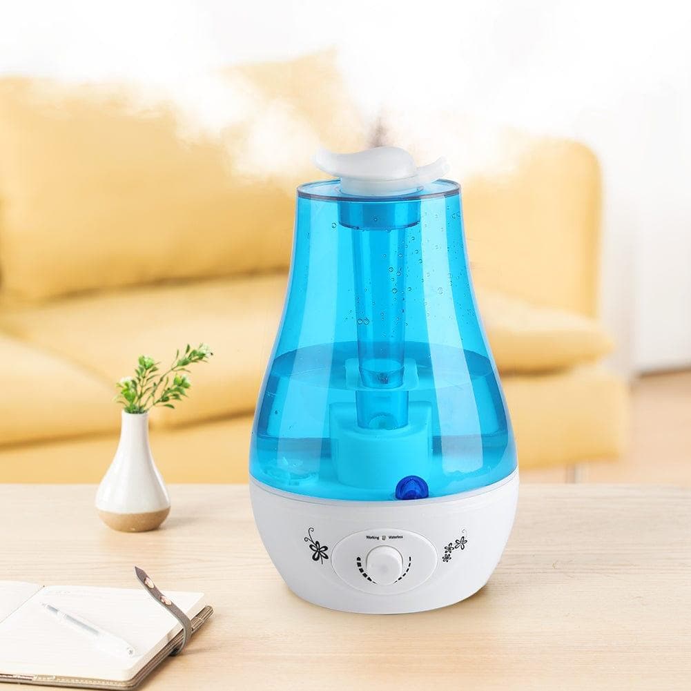  Qiilu 3L Ultraschall-Kühlnebel-Luftbefeuchter-Diffusor mit Doppelspray und LED-Nachtlicht für Baby-Haus-Schlafzimmer-Büro-Raum-Nebel-Hersteller-Luftreiniger (US-Stecker) 