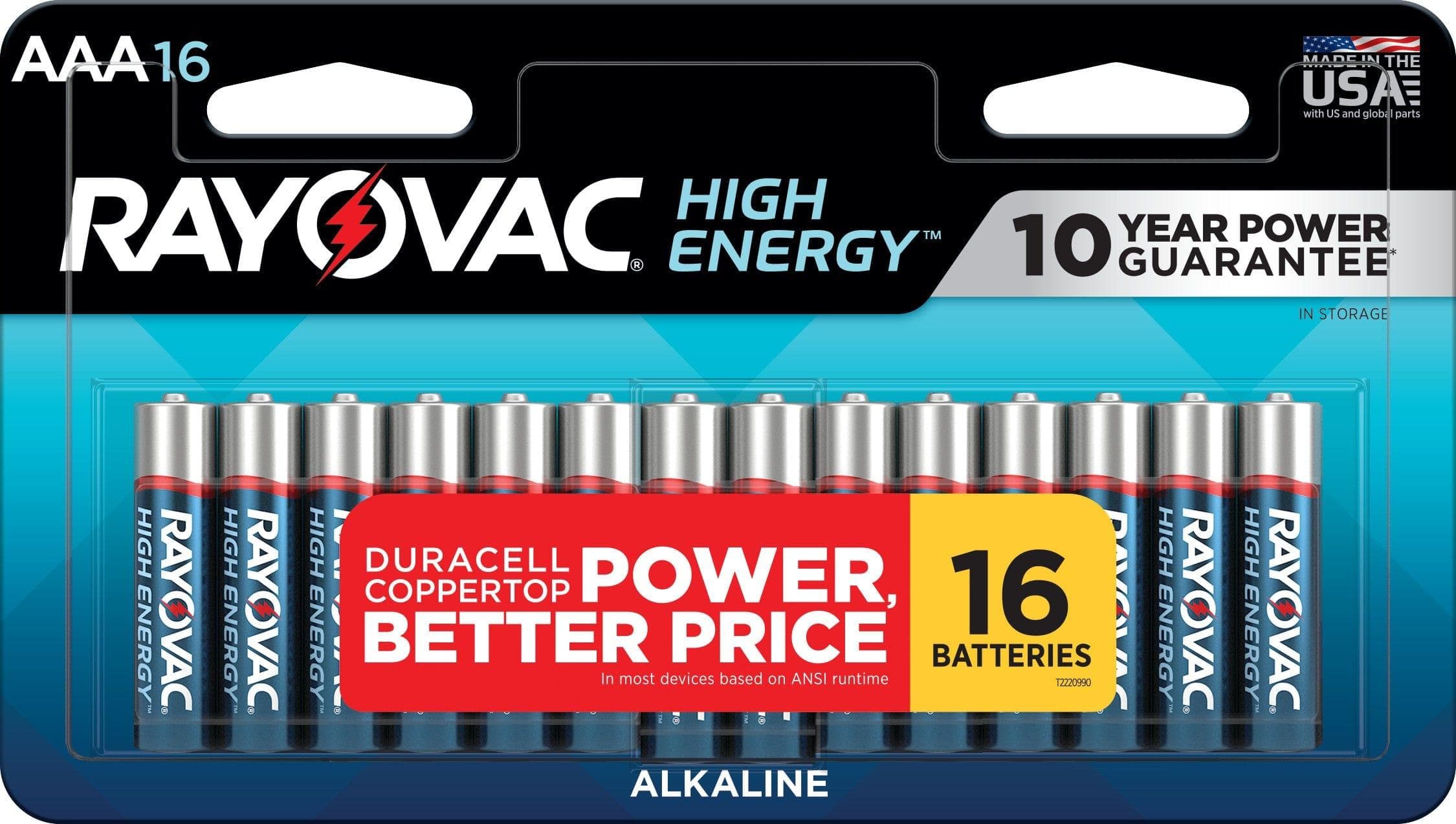  Rayovac High Energy AAA 1,5 V Alkalibatterien, 16 Stück 