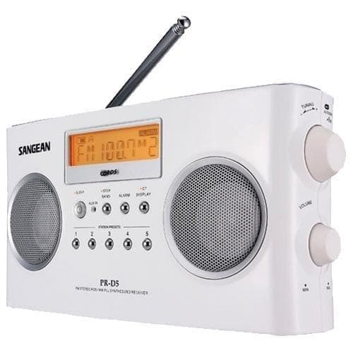  Sangean Digitaler tragbarer Stereo-Receiver mit Am- und FM-Radio (weiß) (Packung mit 1 Stück) 