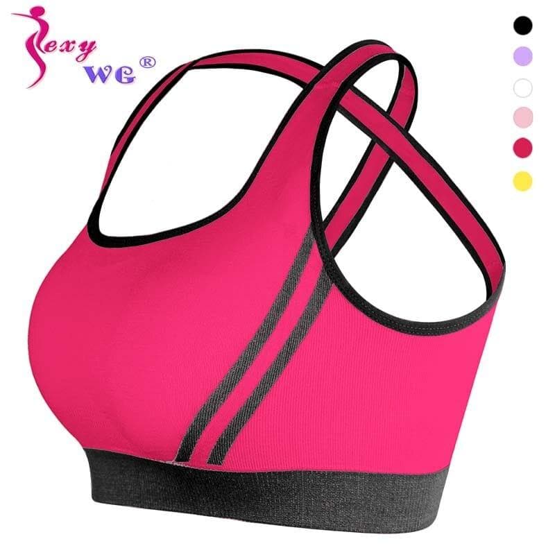  SEXYWG Cross-Back Sport-BH für Frauen Gym Althletic Weste Yoga BHs Push Up Büstenhalter BH Sport Top Crop Sportswear Fitness Shirt 