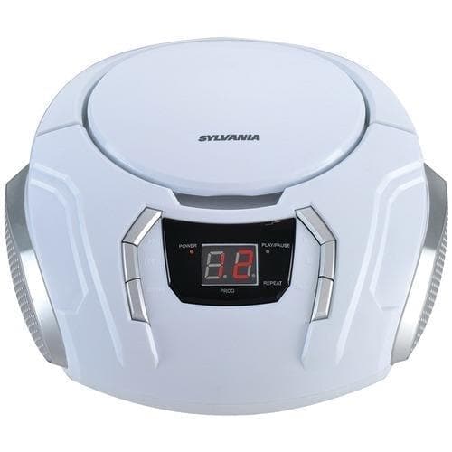  Sylvania tragbarer CD-Player mit Am- und FM-Radio (weiß) (1 Stück) 