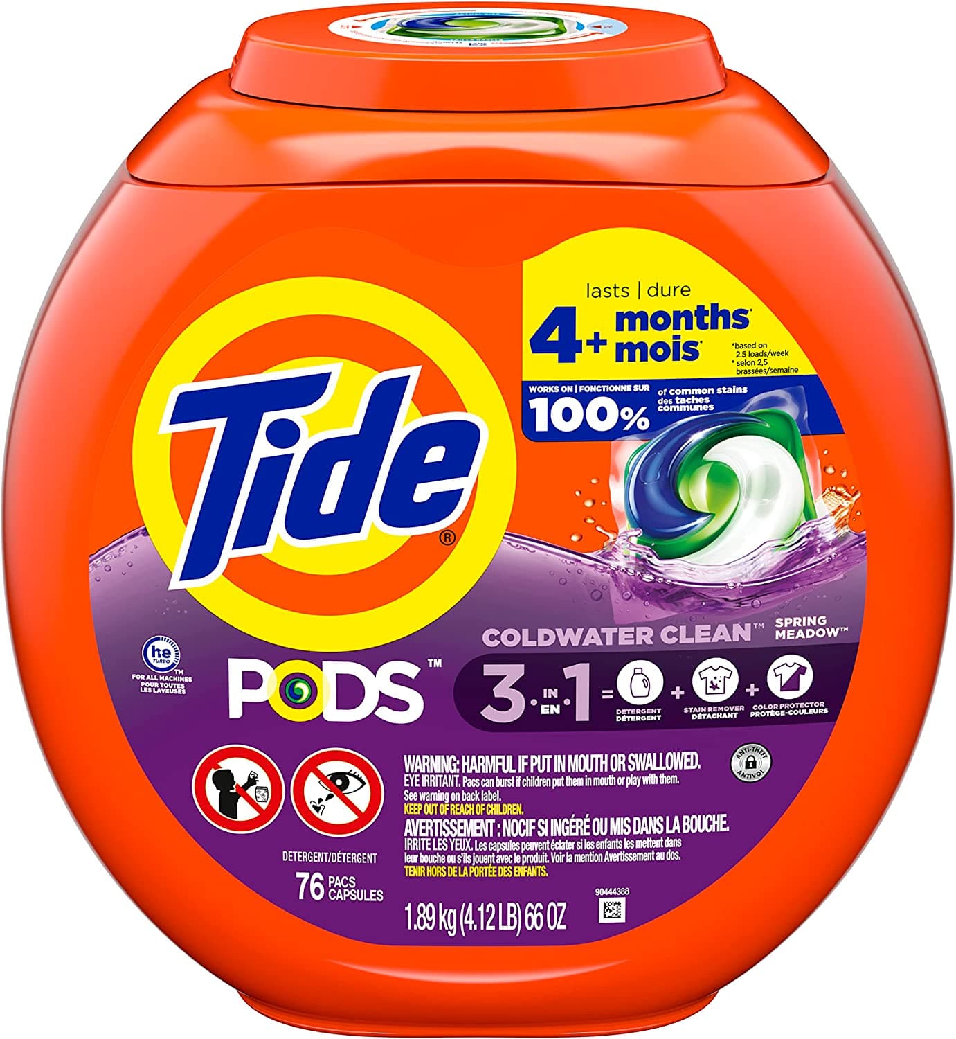  Tide PODS Flüssigwaschmittelpackungen, Spring Meadow Scent, 112 Stück 