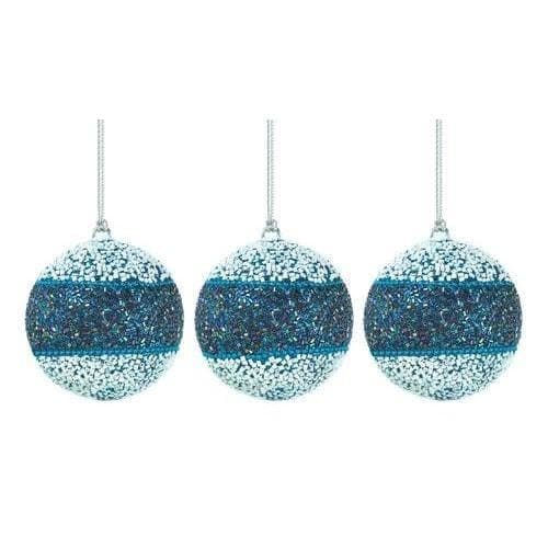  Wahres blaues Perlen-Kugel-Ornament-Trio 