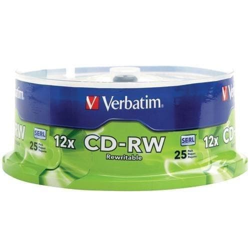  Verbatim 700 MB 80 Minuten 4x-12x Hochgeschwindigkeits-Cd-RWs, 25-ct-Spindel (Packung mit 1 Stück) 