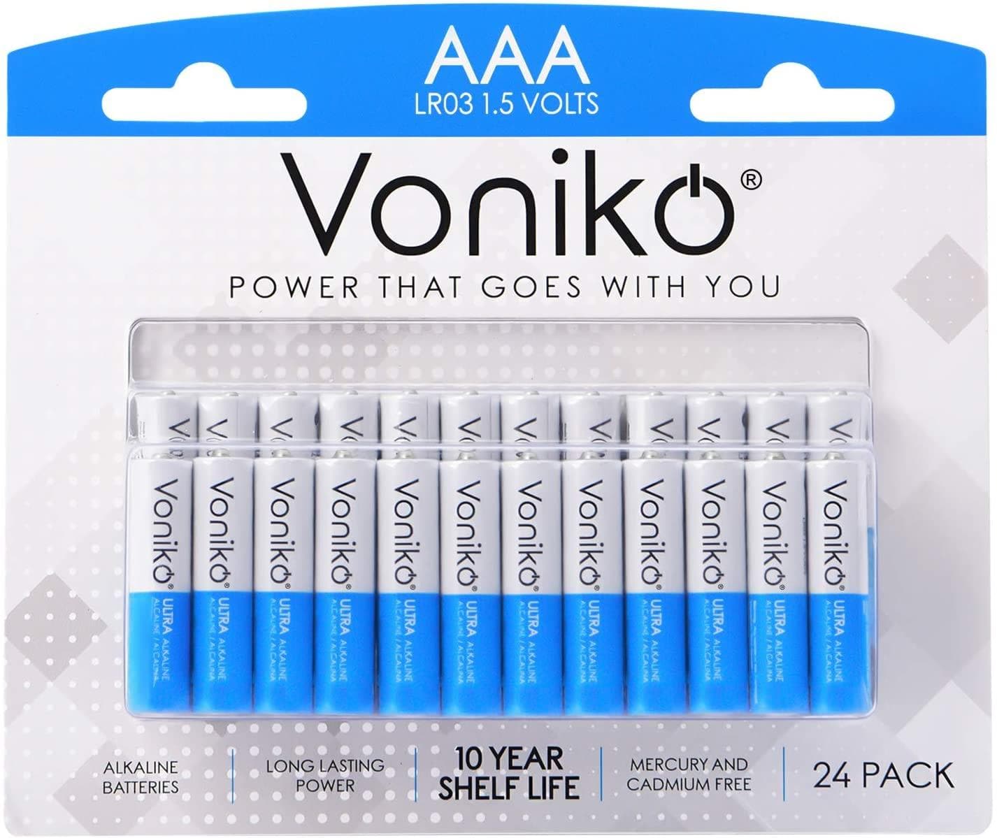  VONIKO – Premium Grade AAA Batterien – 100 Stück – Alkaline Triple A Batterie – Ultra langlebige, auslaufsichere 1,5 V Batterien – 10 Jahre Haltbarkeit 