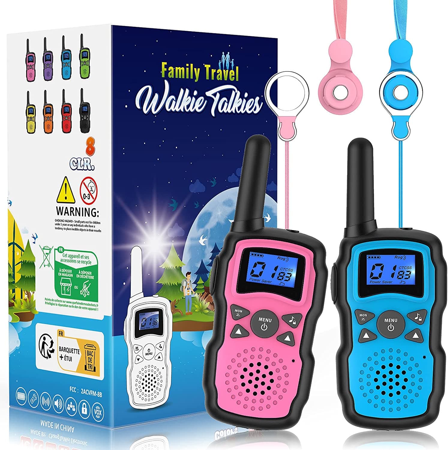  Walkie Talkies for Kids 4 Pack,Family Walky Talky Adults Childrens Radio Long Range,Outdoor Camping Fun Toys Birthday Present Xmas Gifts for 3 4 5 6 7 8 9 10 Year Old Girls Boys (No Battery) 