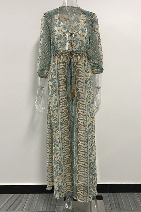 boho maxi dress blue