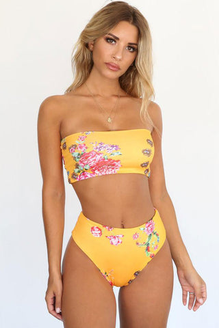 bandeau bikini yellow