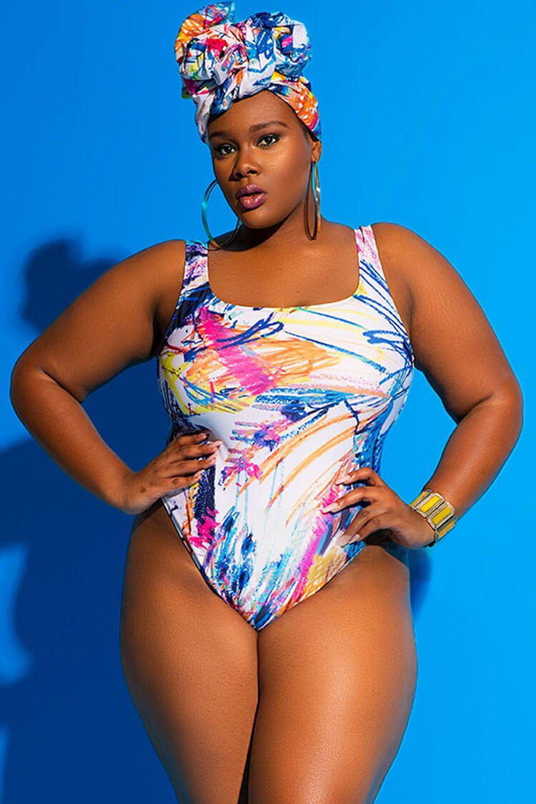 plus size white one piece swimsuit