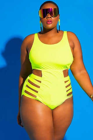 neon plus size swimwear