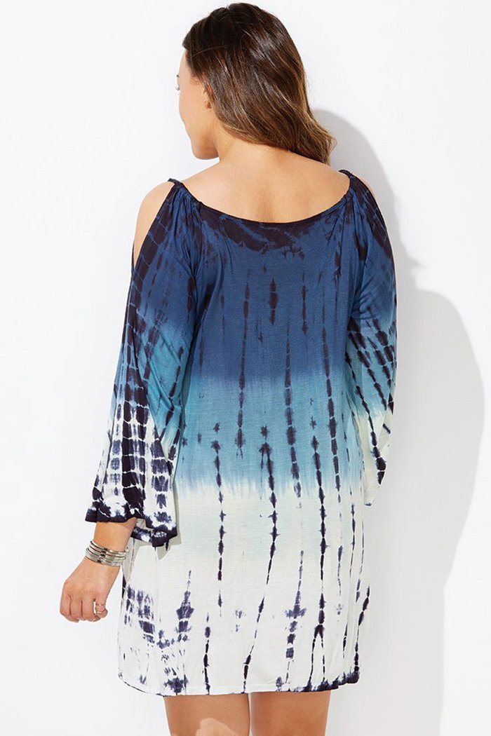 tie dye beach cover up dress