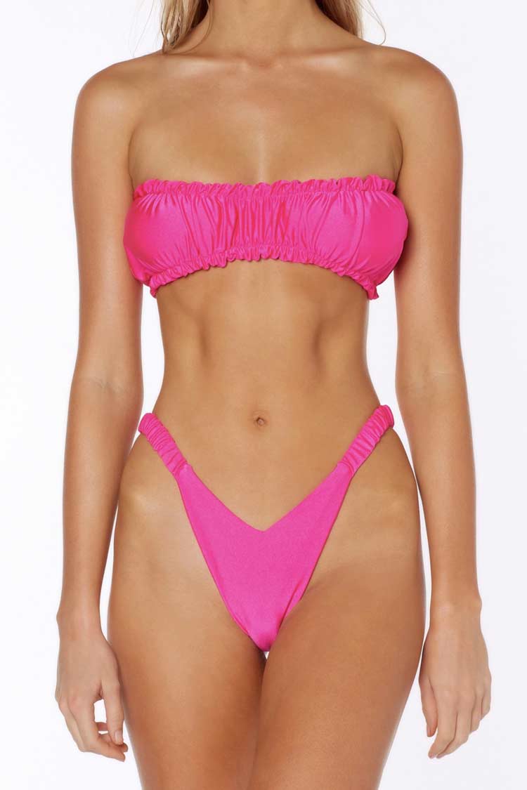 high leg bandeau swimsuit