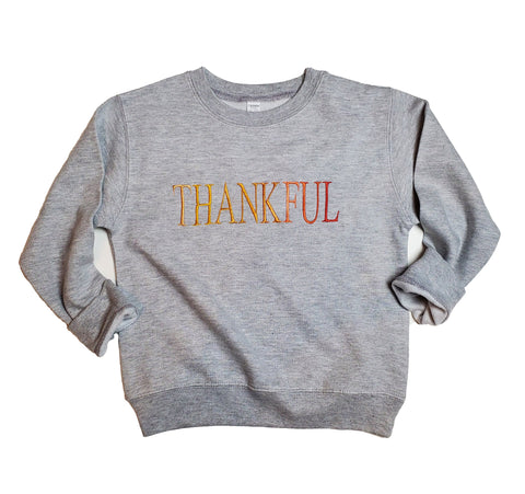 kids size thankful sweatshirt