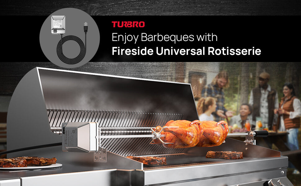 TURBRO Universal Stainless Steel Grill Rotisserie Motor, Heavy Duty 4W  Replacement Motor with Waterproof On/Off Switch, Supports up to 40 lbs