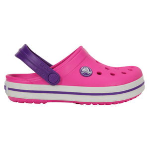purple and pink crocs