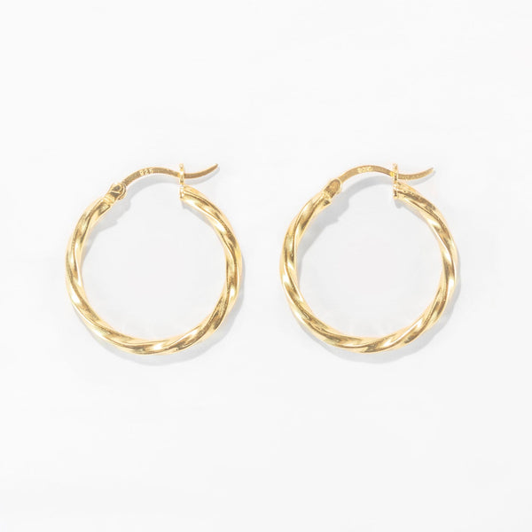 Sterling Silver Hoop Earrings with Gold Plating for Everyday Wear By Hemera And Nyx Jewellery