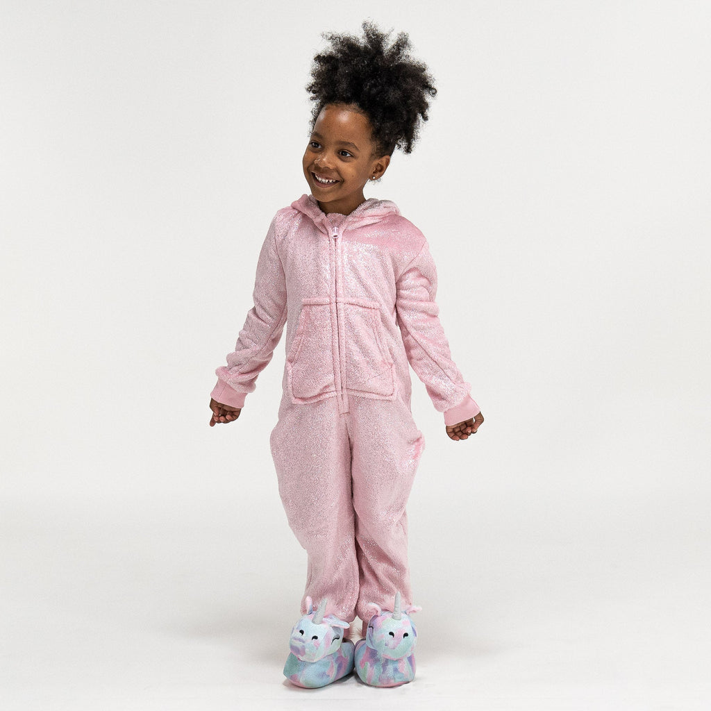 Pijama mono polar Infantil, con capucha, 5-10 años, Rosa – Big Bertha Original