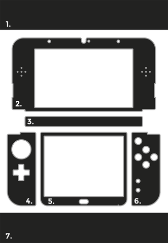 Nintendo 3DS XL Gamer Skins Layout
