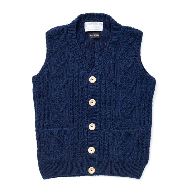 Allevol x Inverallan Cable Knit Crew 1A Indigo – Clutch Cafe