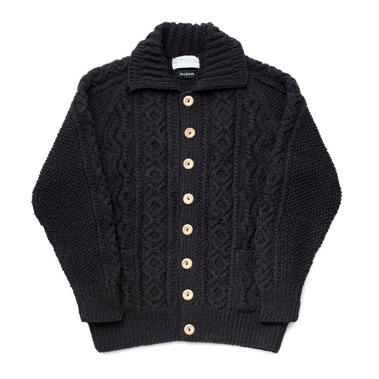 Allevol x Inverallan Cable Knit Cardigan 3A Black