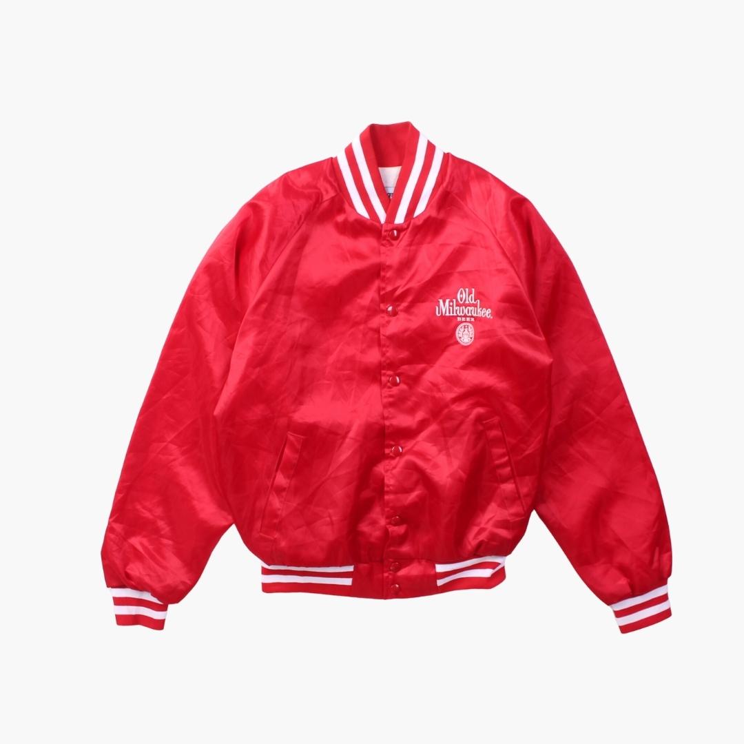 image of Vintage 'Old Milwaukee Beer' Satin Bomber Jacket