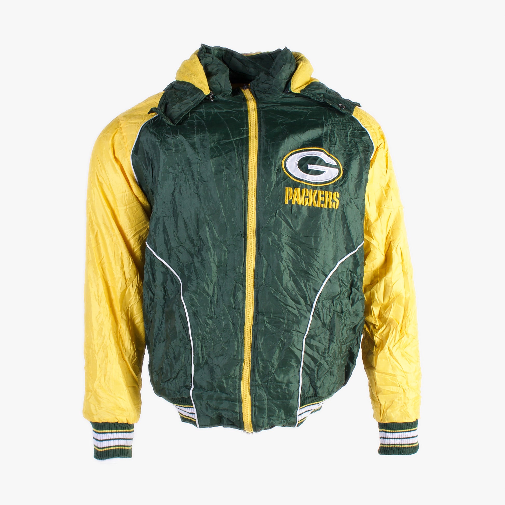 Retro 90s Green Bay Packers Full Zip Color Block Windbreaker 